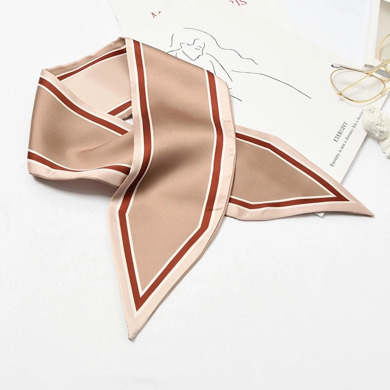 Women's Elegant Geometric Satin Silk Scarf