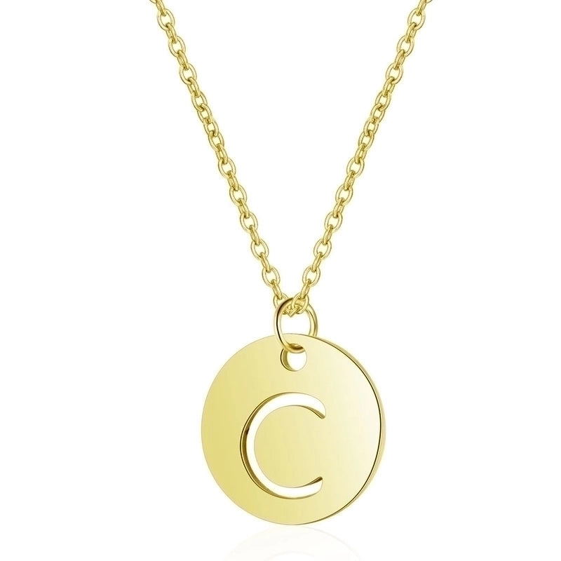 Minimalist Letter Stainless Steel Titanium Steel Plating Chain Gold Plated Pendant Necklace