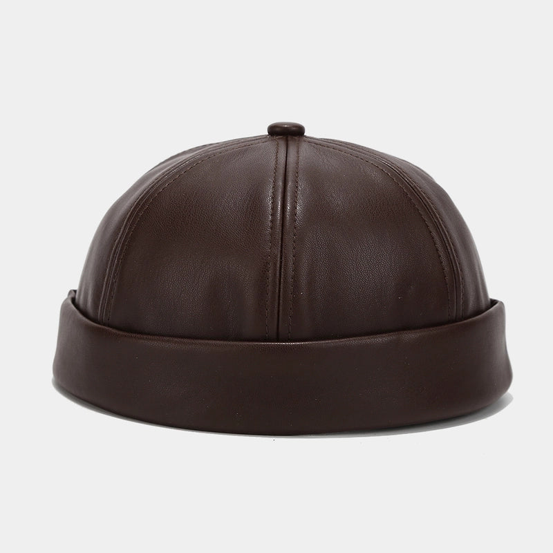 Unisex Retro Classic Style Solid Color Eaveless Chinese Landlord Hat Beanie Hat