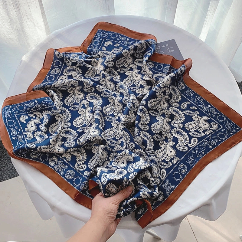 Women's Casual Elegant Minimalist Printing Satin Printing Silk Scarf