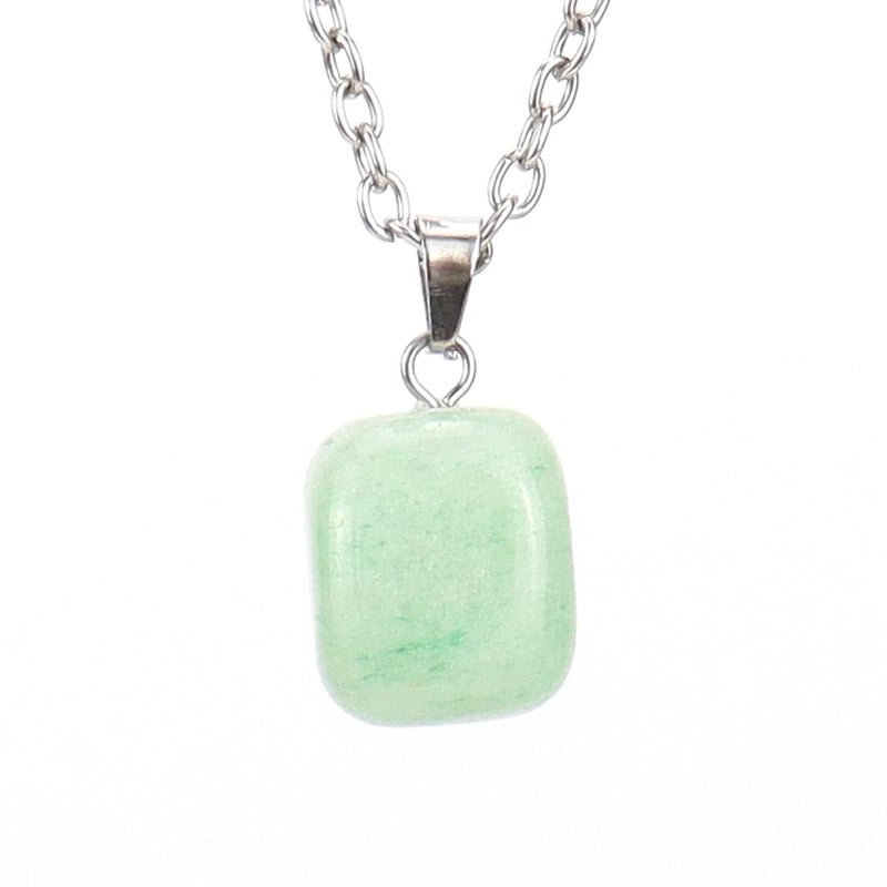 Minimalist Geometric Natural Stone Ferroalloy Knitting Pendant Necklace
