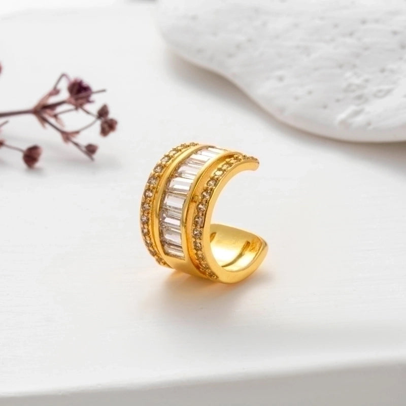1 Piece Ear Cartilage Rings & Studs Cute Cool Style Geometric Heart Shape Copper Plating Inlay Zircon