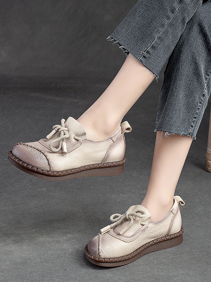 Women Summer Genuine Leather Low Heel Shoes