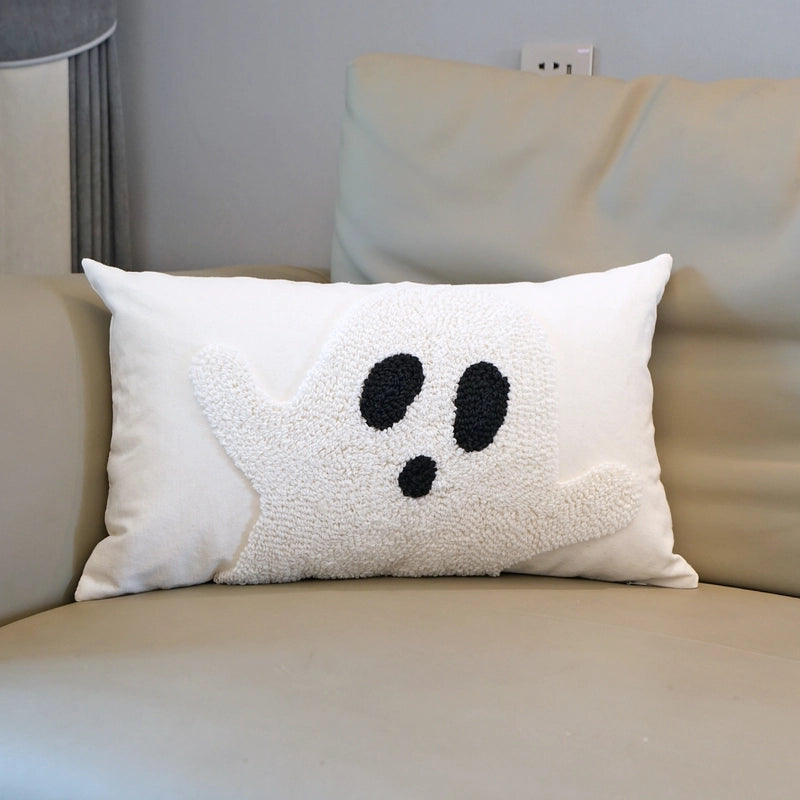 Halloween Loop Velvet Embroidery Ghost Pillow Cover Home Living Room Sofa Holiday Atmosphere Decoration Halloween Cushion Cover