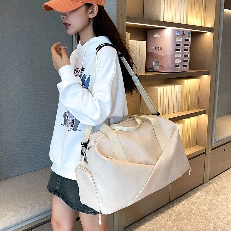 New Fashion Fitness Travel Bag Portable Shoulder Large Capacity Oxford Cloth Dry And Wet Separate Sports Bag Independent Shoe Bin