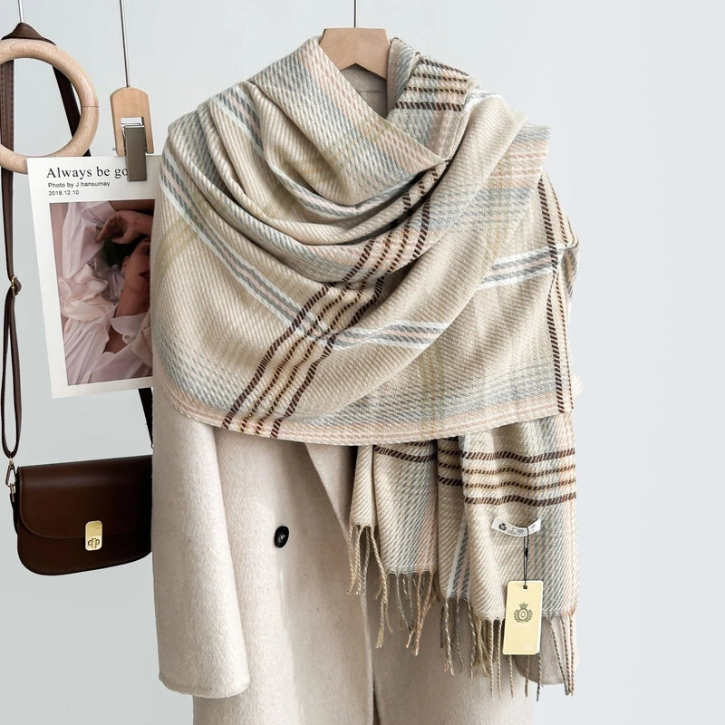 Women's Minimalist Classic Style Color Block Acrylic Polyester Scarf