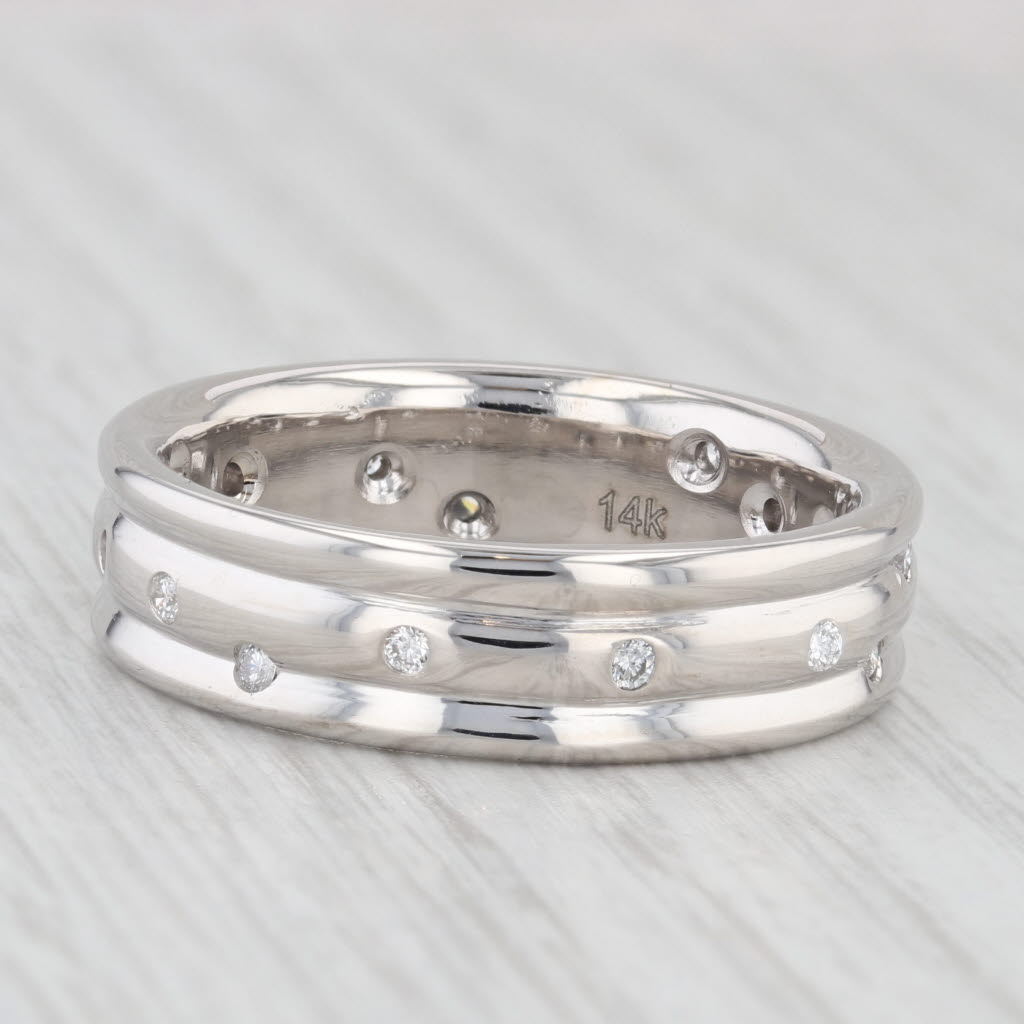 0.25ctw Diamond Dots Ring 14k White Gold Eternity Wedding Band