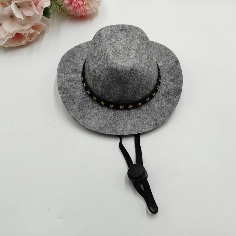 Cowboy Style Nonwoven Solid Color Pet Hat