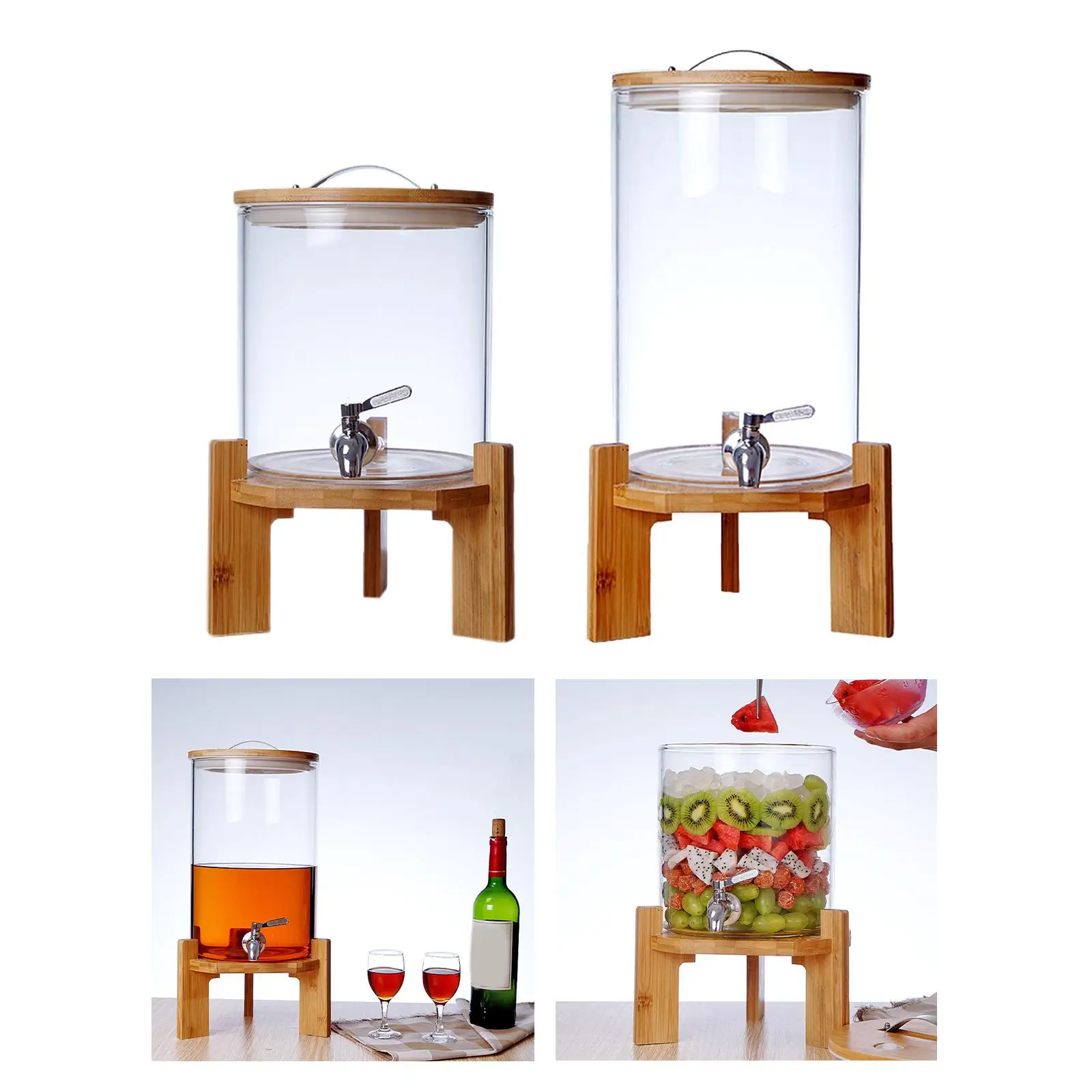 ELEGANT GLASS BEVERAGE DISPENSER JAR WITH LID