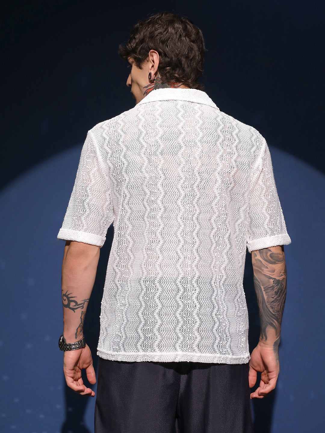 Swirl Open-Knit Shirt