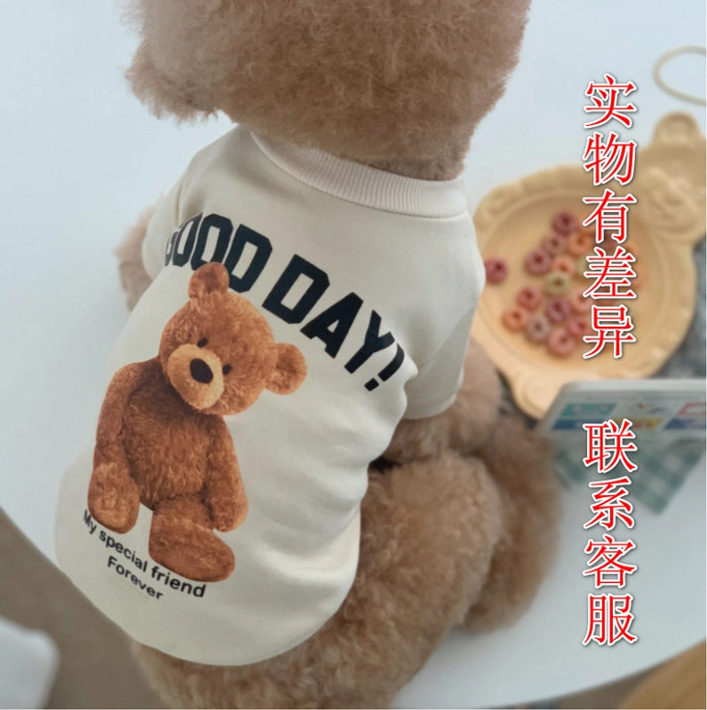 Autumn/winter Cute Dog Cat Crossbody Zipper Warm Clothes Pet Supplies Yellow Bear Frog Bear French Bulldog Clothes