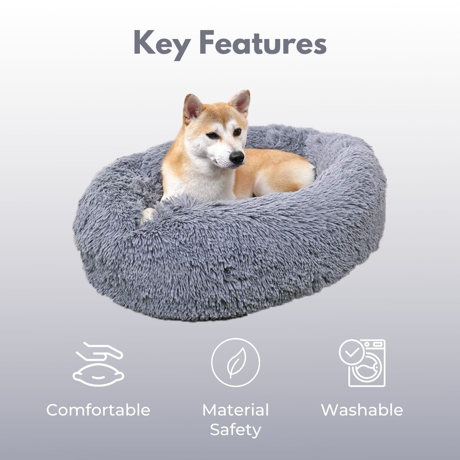 Ped Bed Round Plush (80cm Apple Green) - (L22 80cm Apple Green)