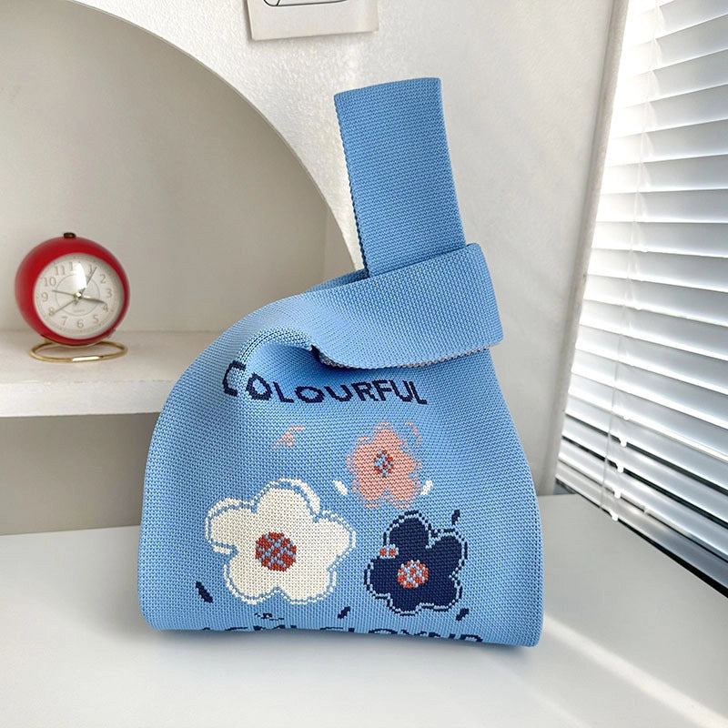 Women's Medium Polyester Flower Basic Vintage Style Square Open Shopping Bags