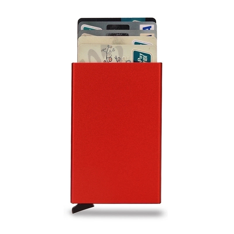 Unisex Solid Color Alloy Plastic Open Card Holders
