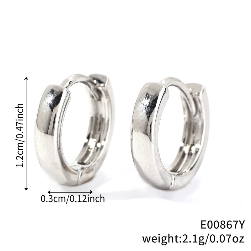 1 Pair IG Style Retro Minimalist Geometric Round Plating Inlay Copper Zircon K Gold Plated Ear Studs