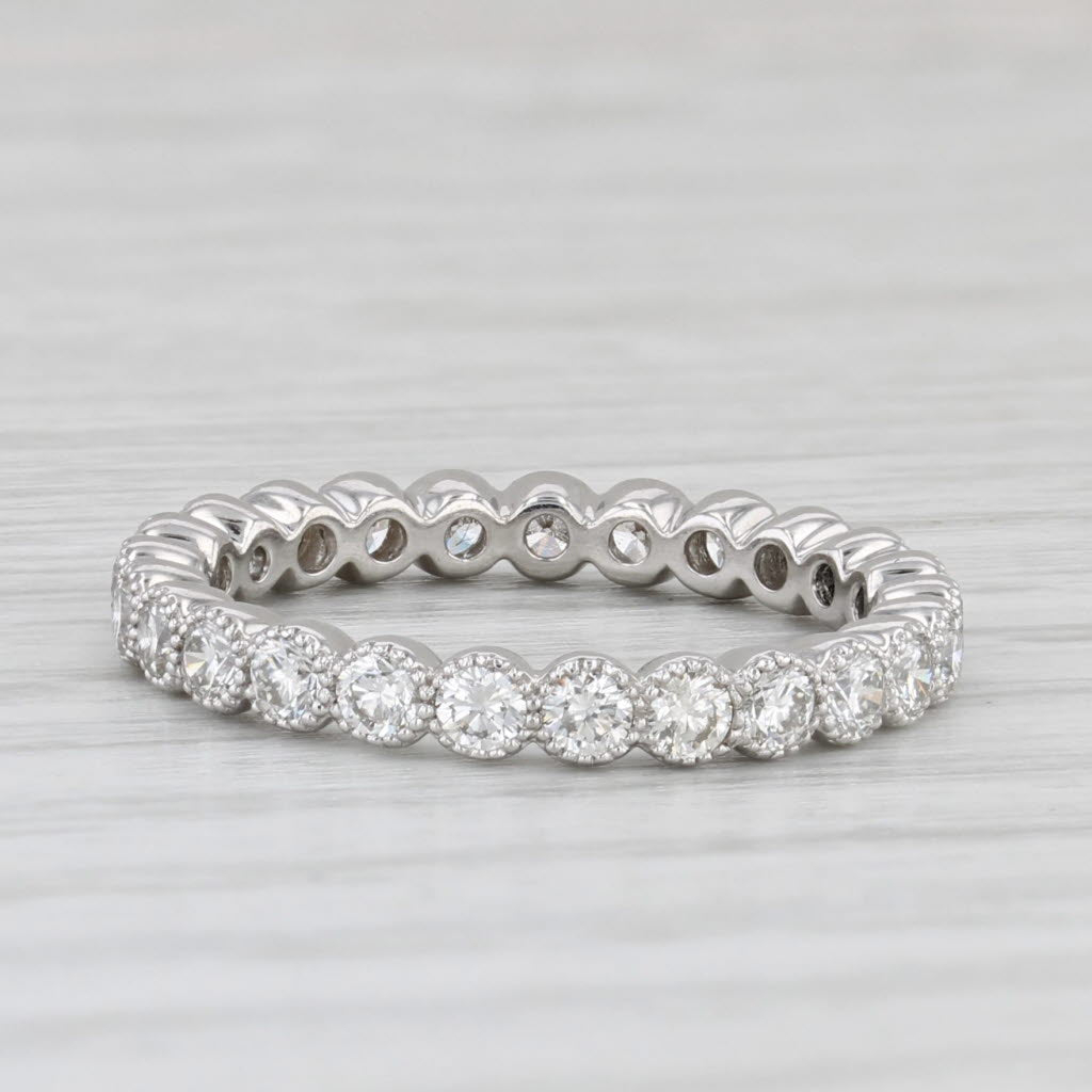 0.75ctw Diamond Eternity Band 14k White Gold Wedding Ring Size 5.5 Stackable