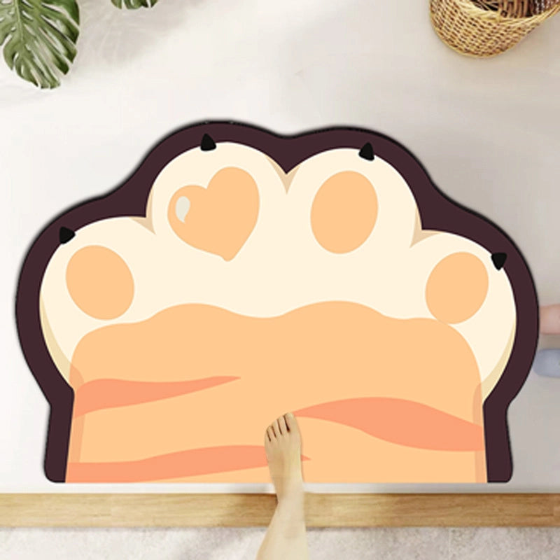 Bathroom Diatom Mud Soft Mat Absorbent Floor Mat Bathroom Door Mat Toilet Door Carpet Cute Cat Claw Non-slip Floor Mat