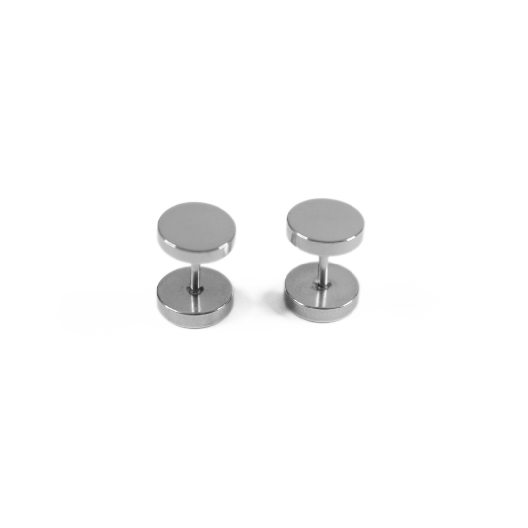 8mm Double studs - Silver