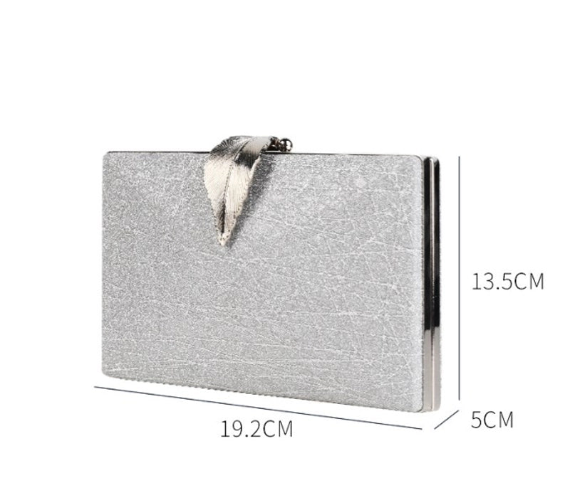 Blue Black Gold Pu Leather Solid Color Square Evening Bags