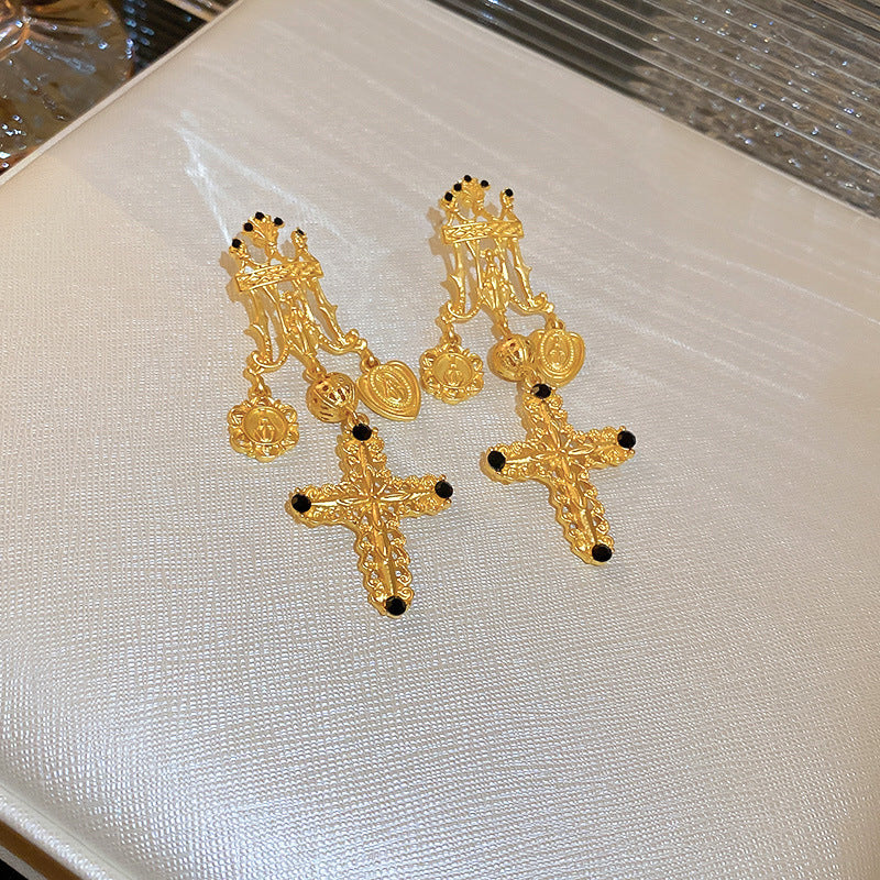 Vintage Ellipse Geometric Acrylic Electroplating Earrings