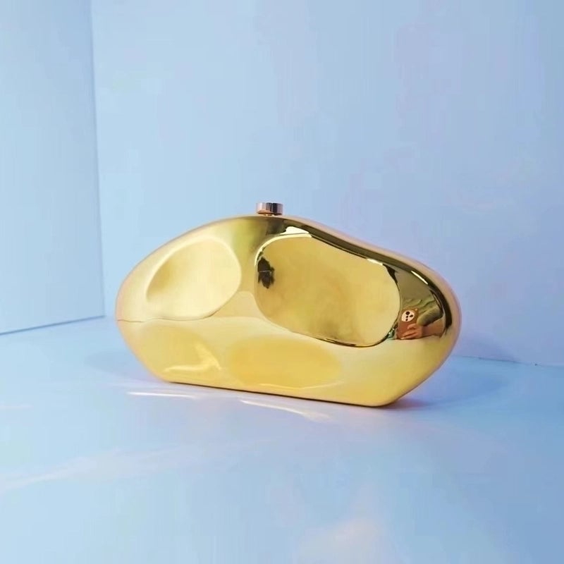 Silver Gold Arylic Solid Color Square Evening Bags