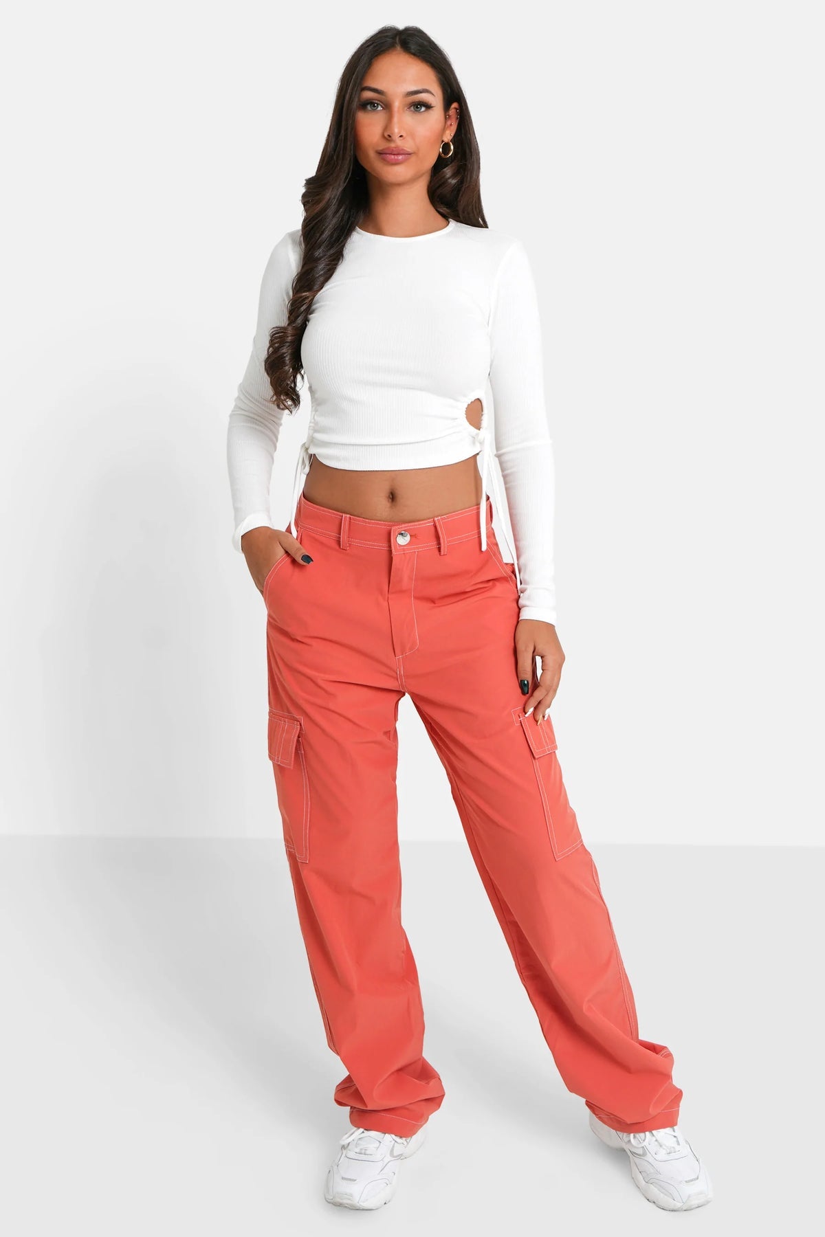 DEMI FLUID CARGO PANTS _ orange