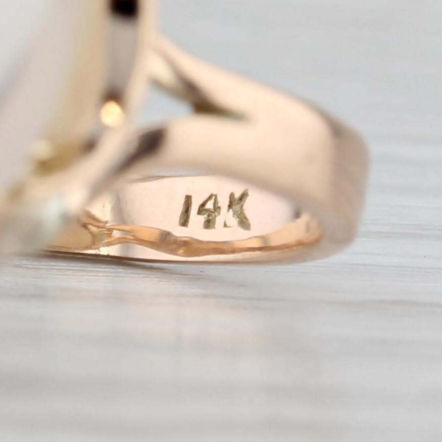 Vintage Welo Opal Oval Cabochon Ring 14k Yellow Gold Size 7