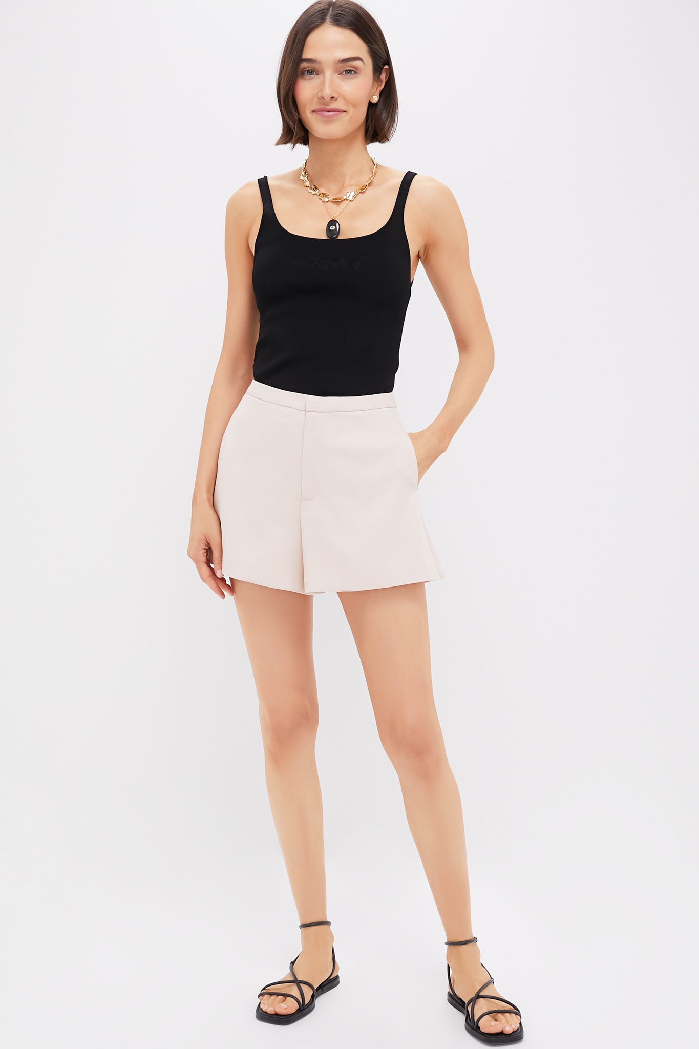 Beige Hallie Shorts
