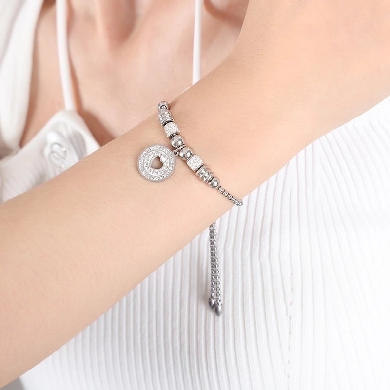 Hip-Hop Exaggerated Devil'S Eye Star Heart Shape Titanium Steel 18K Gold Plated Zircon Bracelets In Bulk
