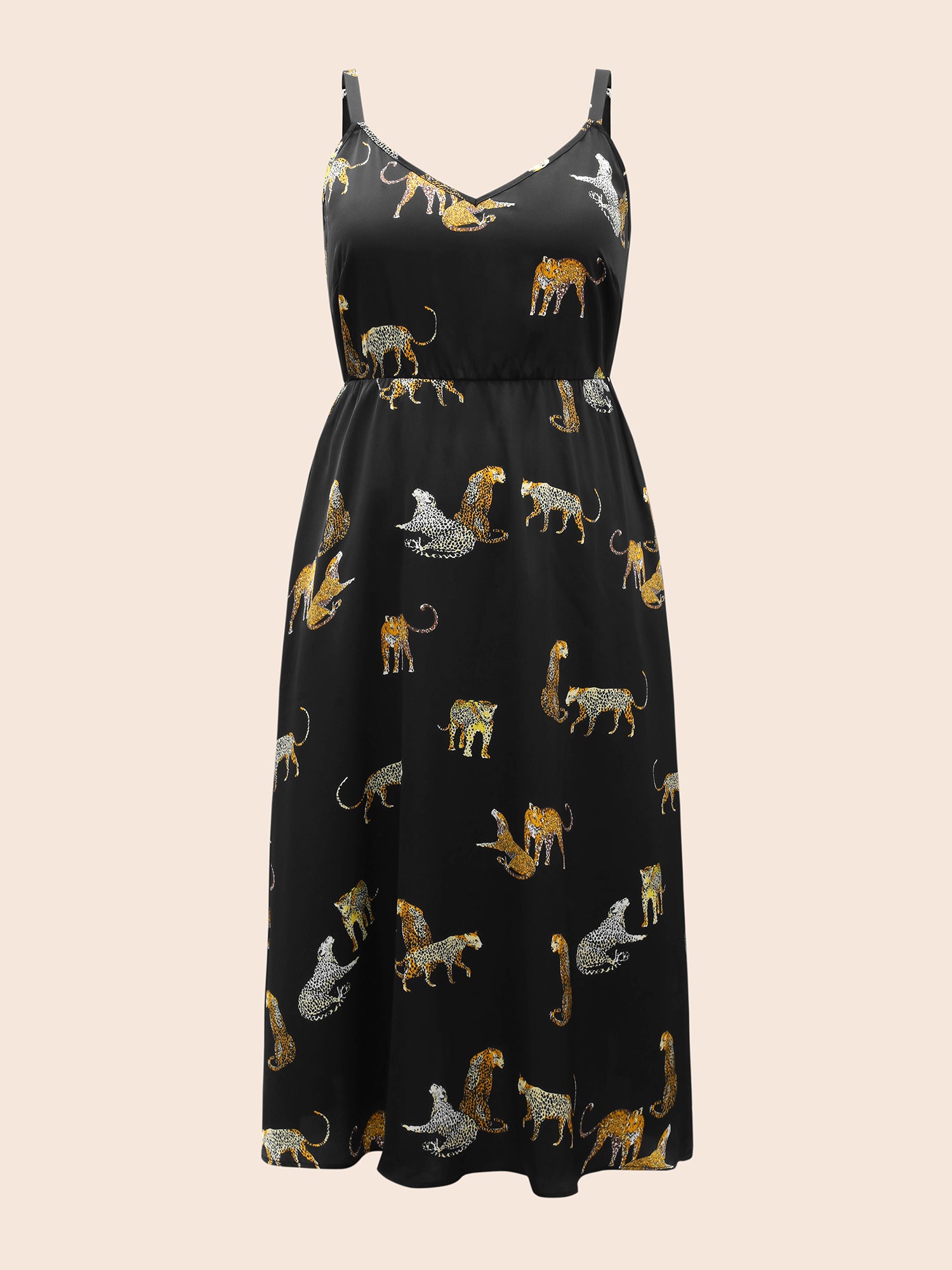 Animal Print Elastic Waist Cami Dress