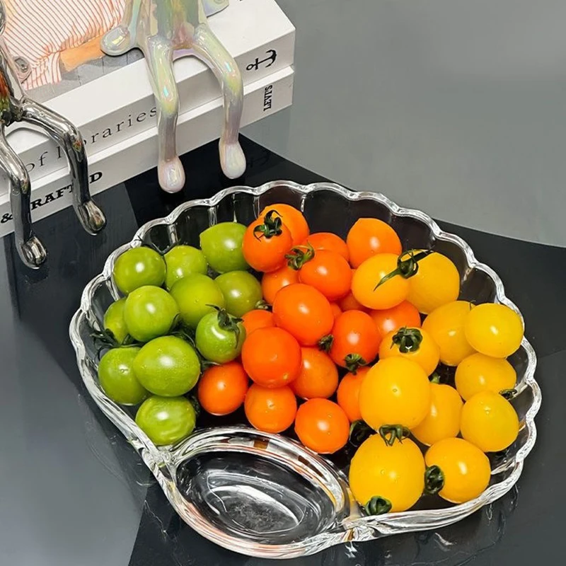 SHELL DISH TRANSPARENT DUMPLING PLATE WITH VINEGAR DISCS SUSHI SNACK PLATE