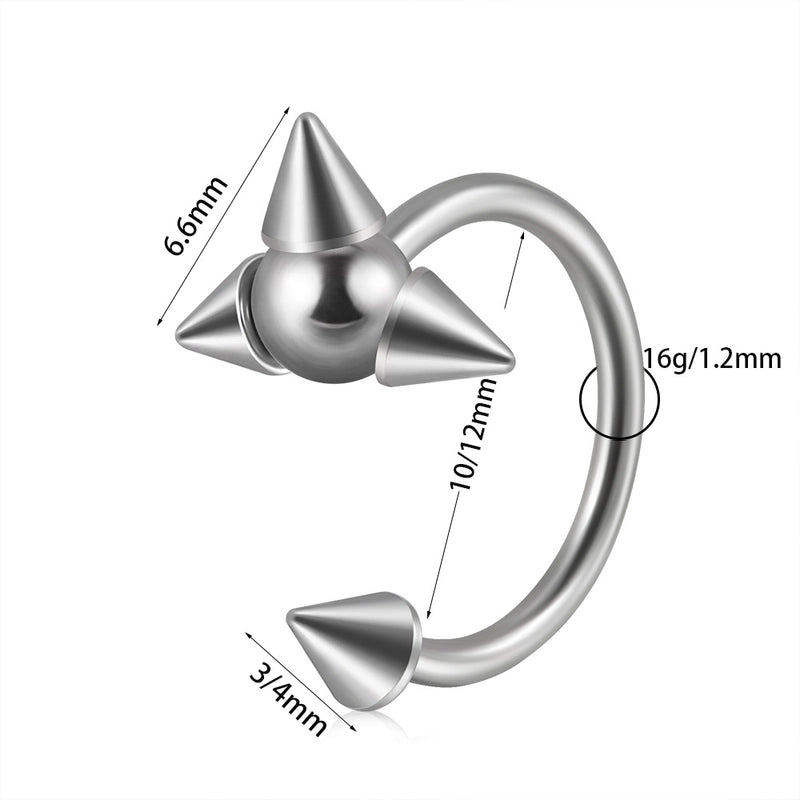 1 Piece Lip Rings Casual Minimalist Solid Color 304 Stainless Steel Plating