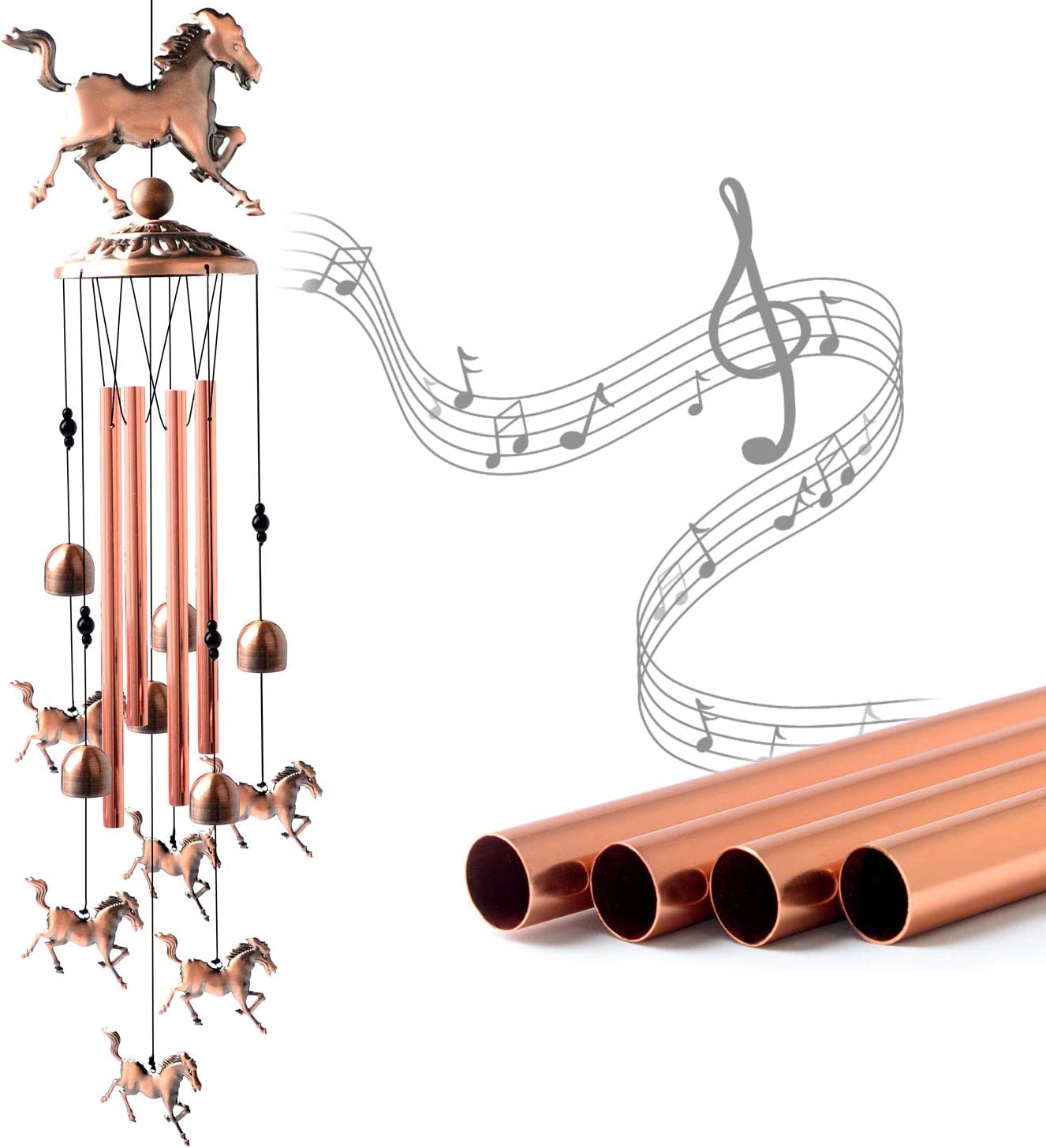 🎁Last Day 45% Off-Pure hand-made Copper Horse wind chimes