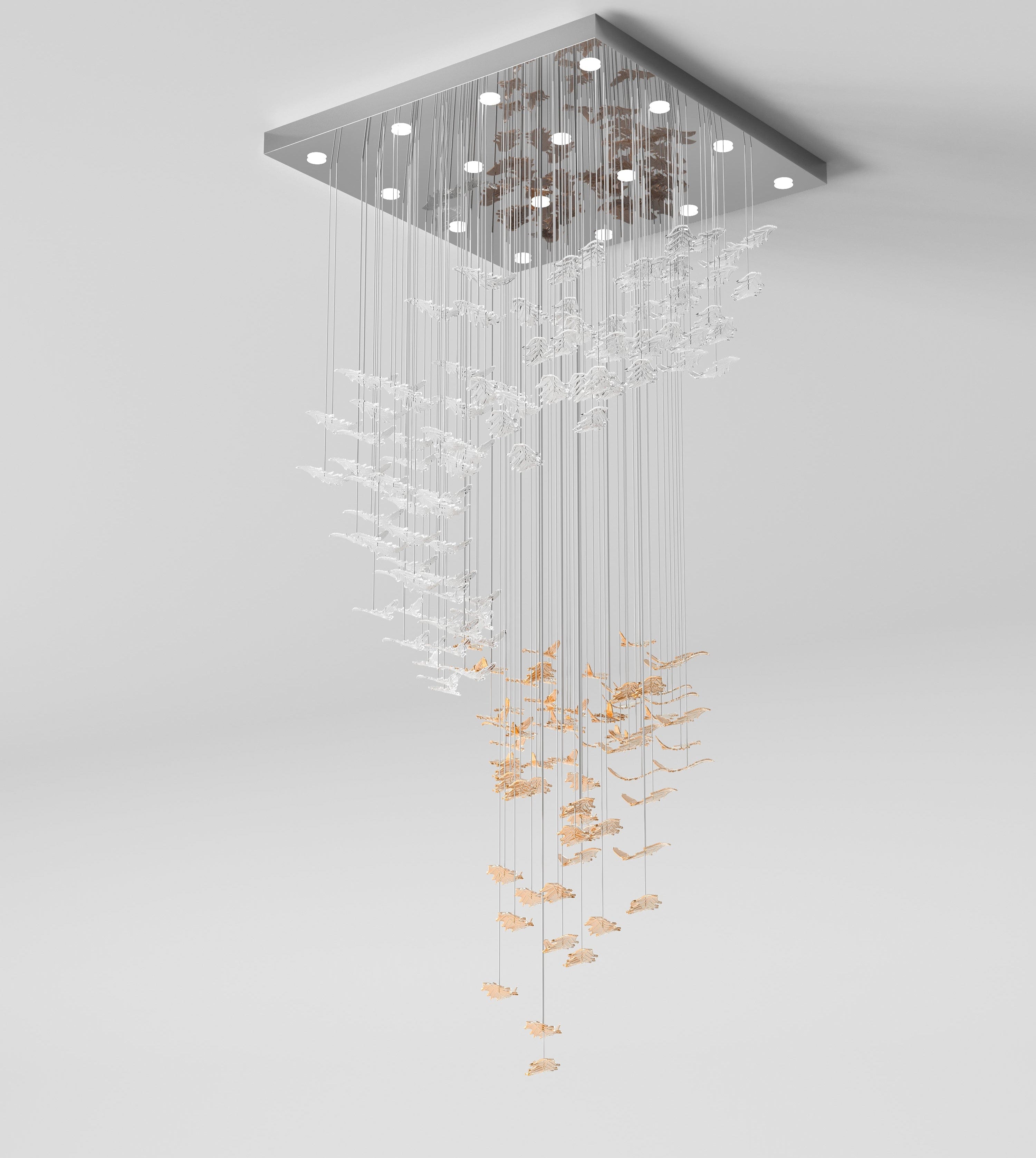 Folha | Crystal Glass Cluster Chandelier