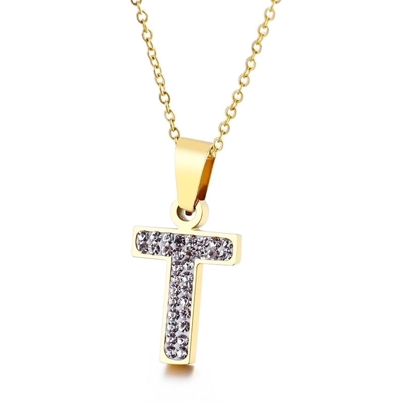 Titanium Steel 18K Gold Plated Fashion Plating Letter Necklace