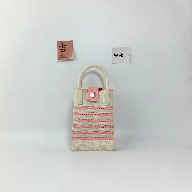 Women's Polyester Color Block Streetwear Square Hidden Buckle Handbag
