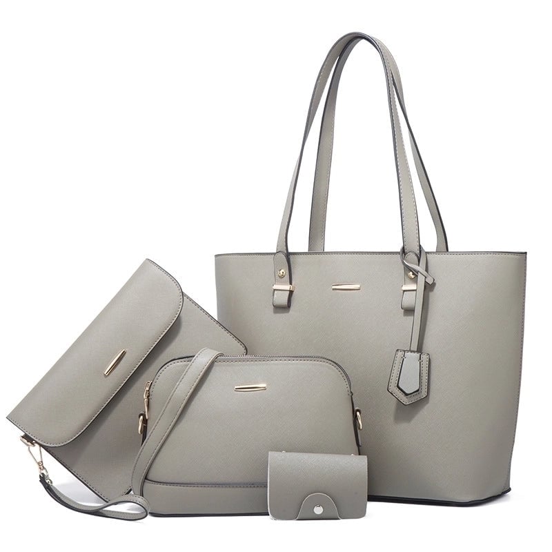 Women's Medium All Seasons Pu Leather Solid Color Fashion Square Zipper Bag Sets