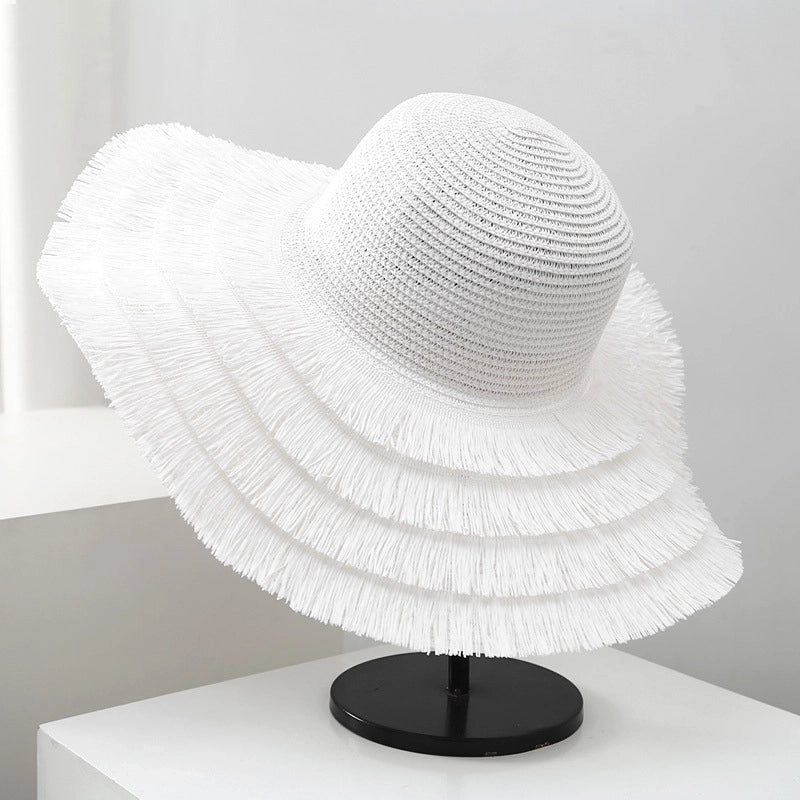 Women's Minimalist Classic Style Solid Color Big Eaves Straw Hat