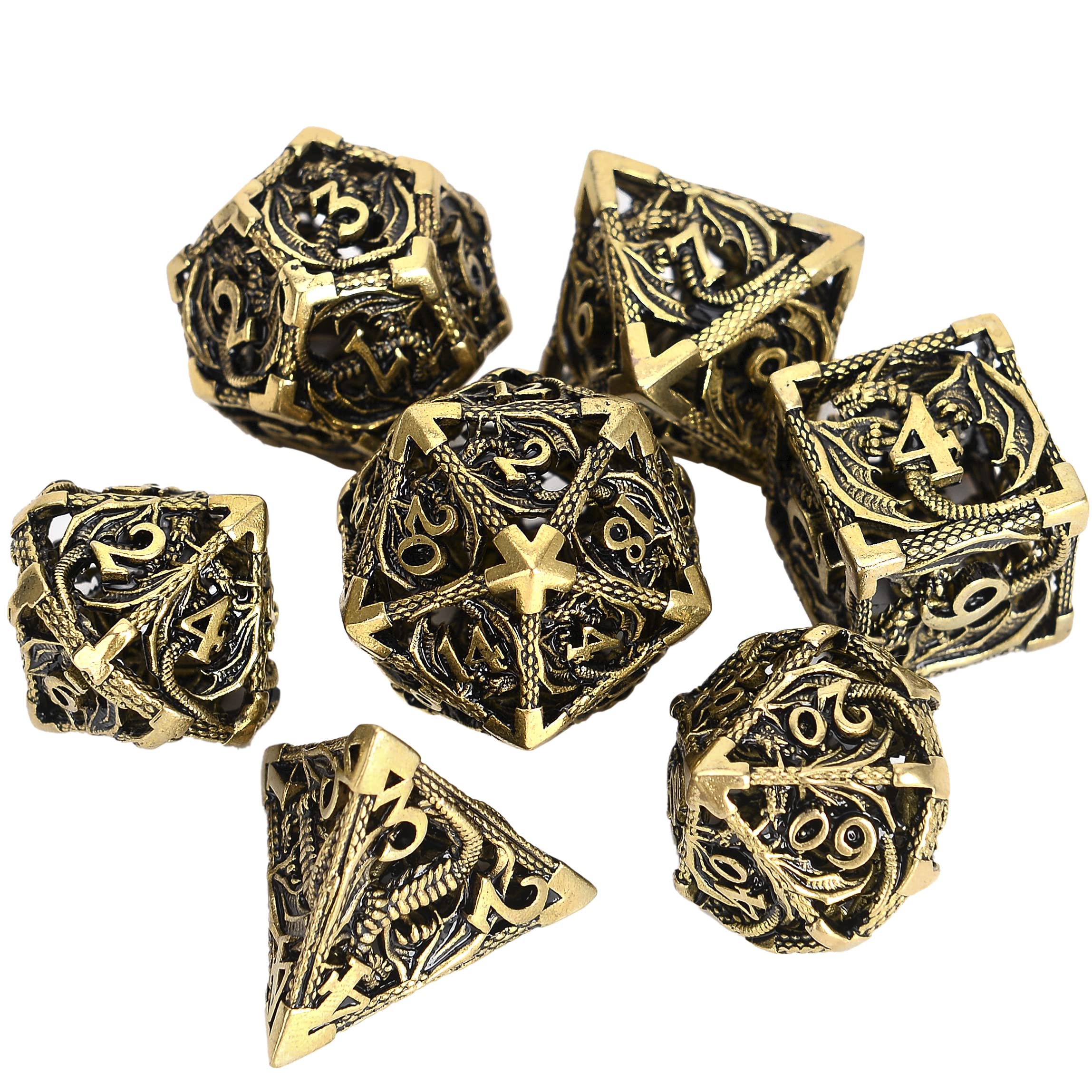 Hollow Metal Dragon Shaped Carving Dice Set🐲BUY 2 FREE SHIPPING