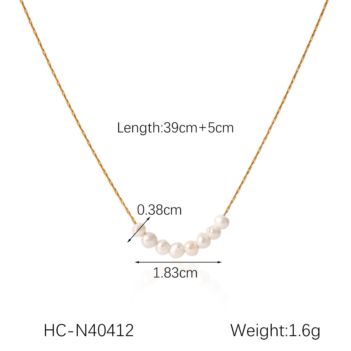 Retro Freshwater Pearl Necklace Female Beaded Stainless Steel Clavicle Chain Titanium Steel Necklace