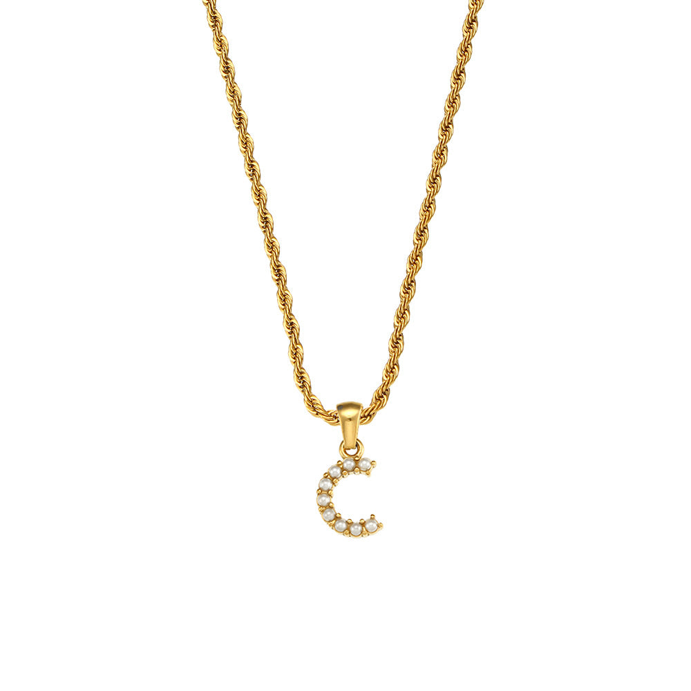 Fashion Letter Geometric Stainless Steel 18K Gold Plated Necklaces