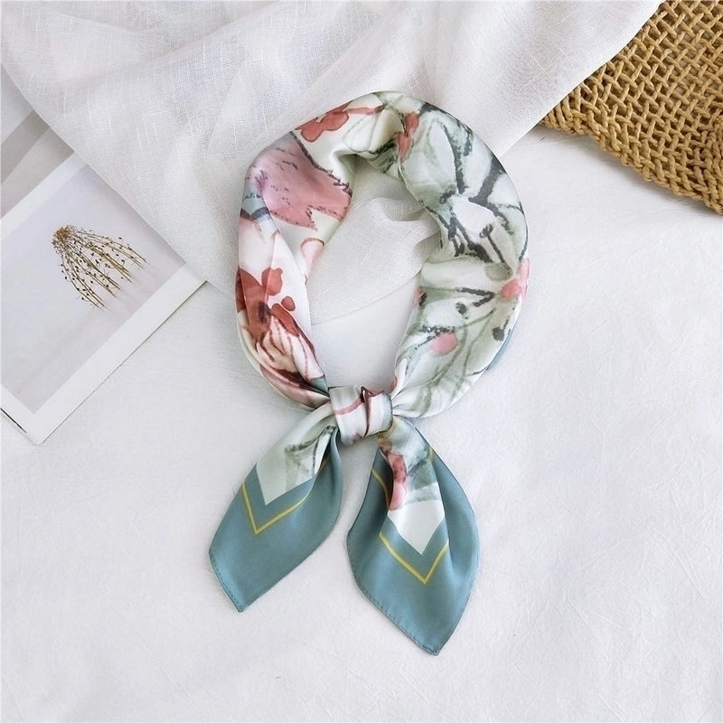 New Wild Spring Scarf To Protect The Cervical Spine  Thin Sunscreen Small Square Silk Scarf For Women