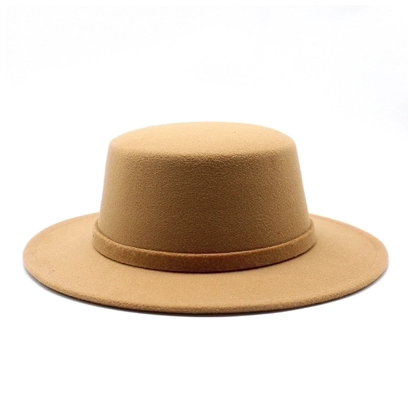 Unisex Fashion Solid Color Embroidery Big Eaves Fedora Hat
