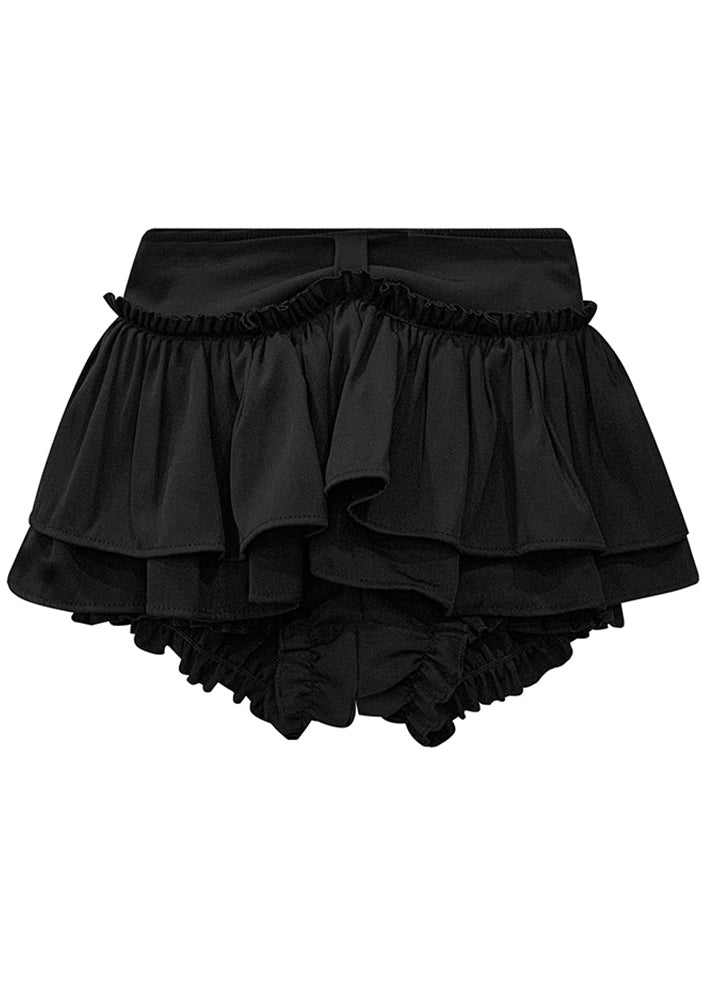 Boutique Black High Waist Asymmetrical Cake Pants Skirts