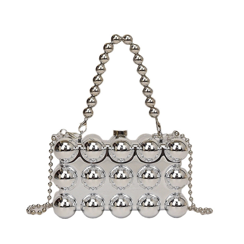 Women's Small All Seasons Arylic Ball Elegant Lock Clasp Square Bag