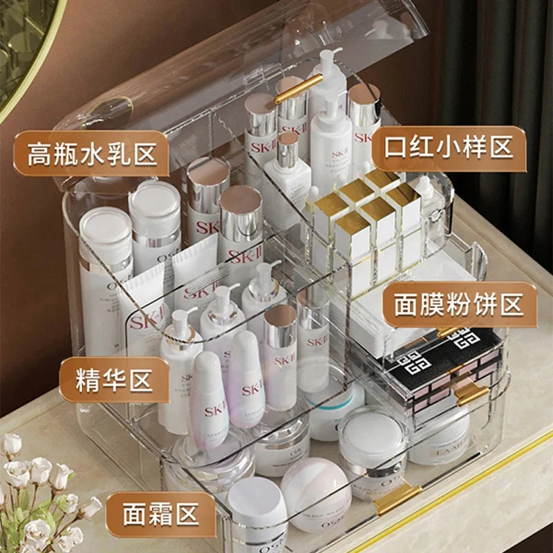 TRANSPARENT MULTI LAYER COSMETIC ORGANIZER