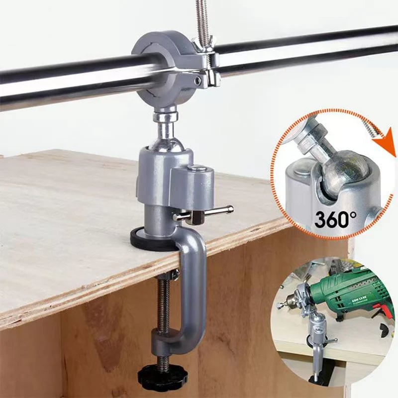 Table Bench Vises Clamp for Drill/Electric Grinder. 360° Aluminum Alloy Rotating Stand for Universal Wood Working Jewelry Making (Range 1.89 to 2.56 Inch)