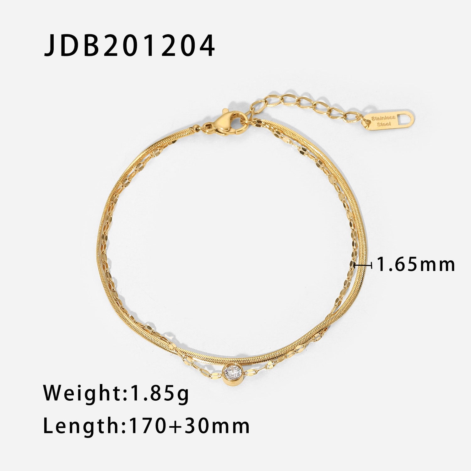 Jie Ding Stainless Steel Gold Pearl Bracelet Niche Metal Chain Titanium Steel Jewelry