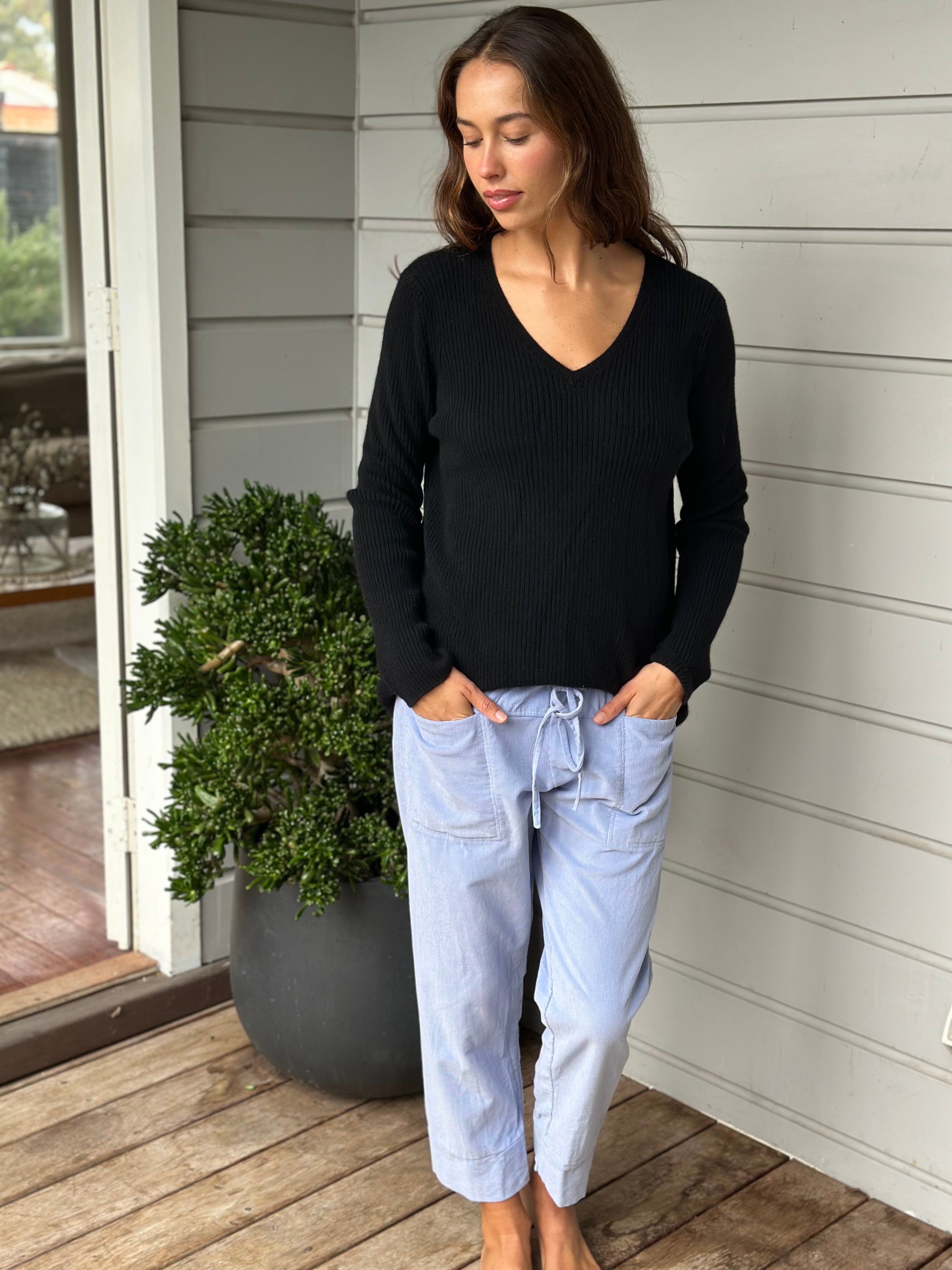 darcy pants - soft blue cord
