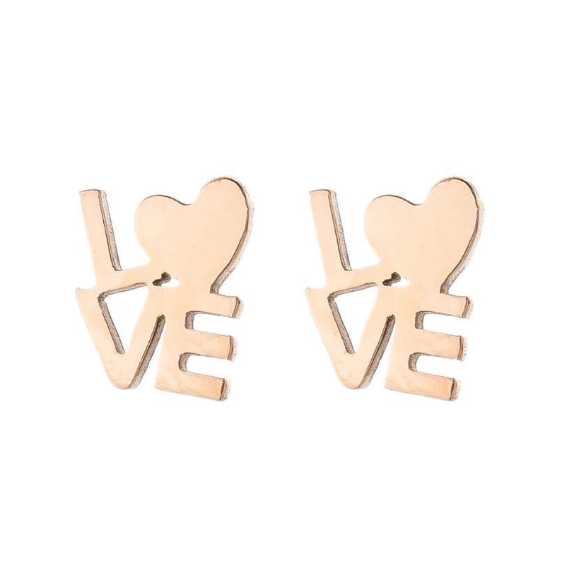 1 Pair Minimalist Heart Shape Plating 304 Stainless Steel 18K Gold Plated Earrings
